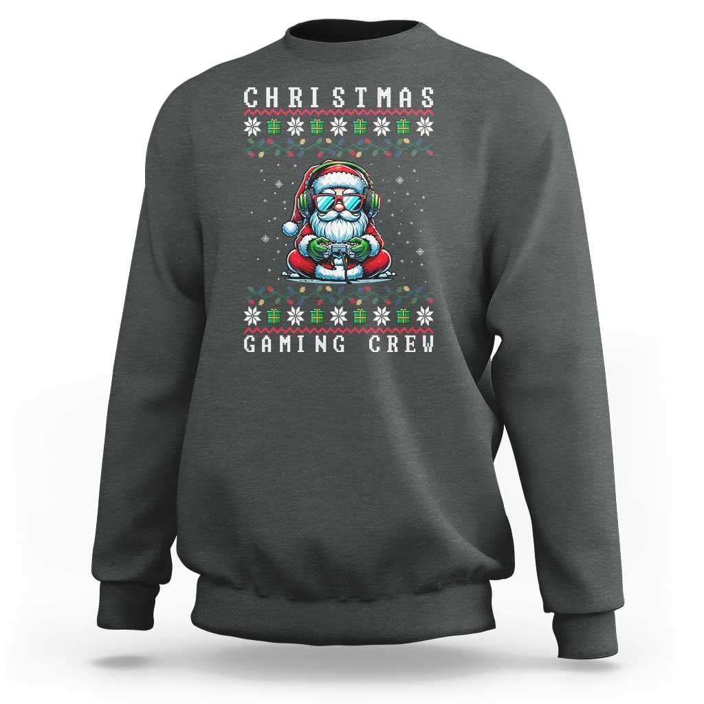 Santa Claus Gamer Sweatshirt Christmas Gmaing Crew - Wonder Print Shop