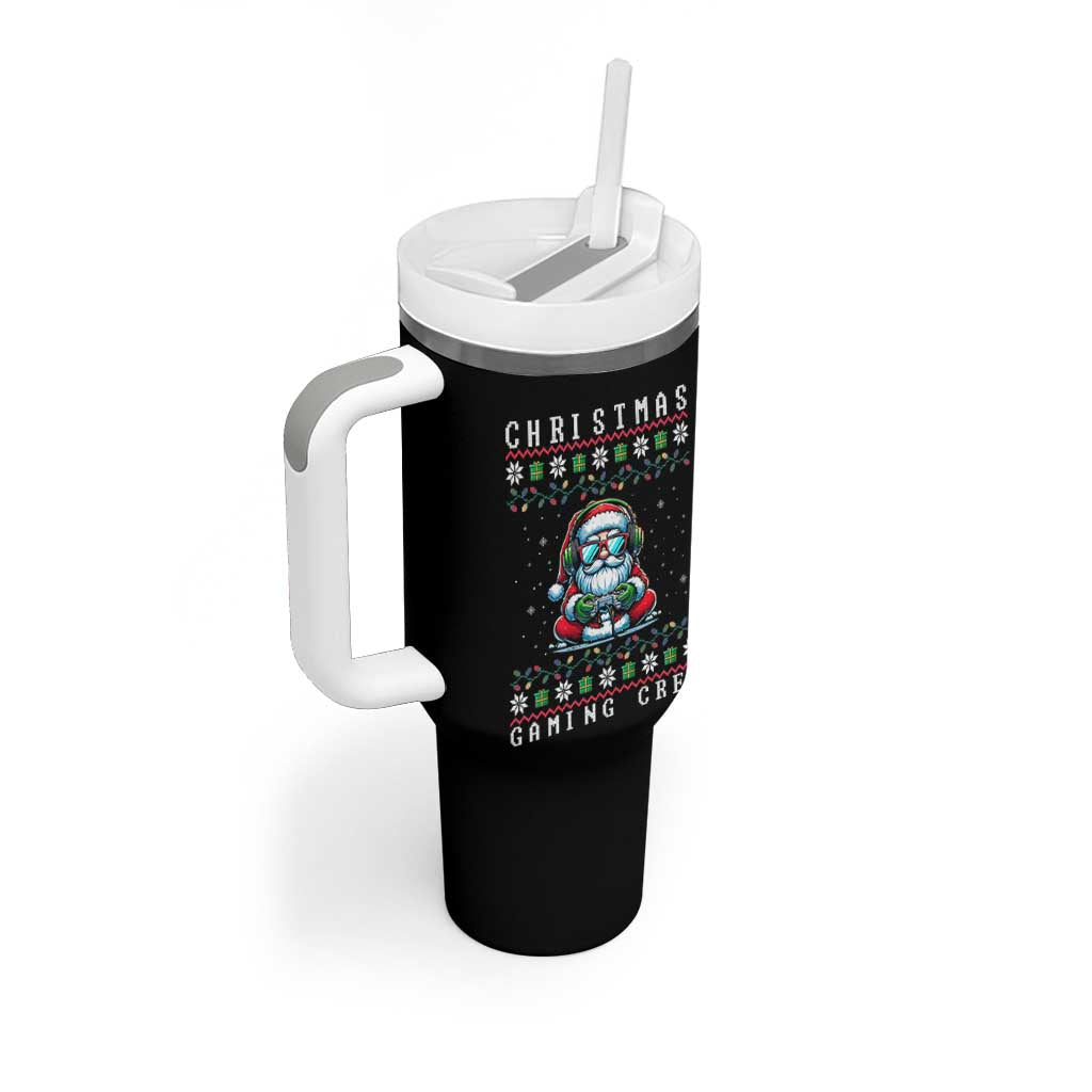 Santa Claus Gamer Tumbler With Handle Christmas Gmaing Crew - Wonder Print Shop