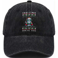 Santa Claus Gamer Washed Cotton Baseball Cap Christmas Gmaing Crew