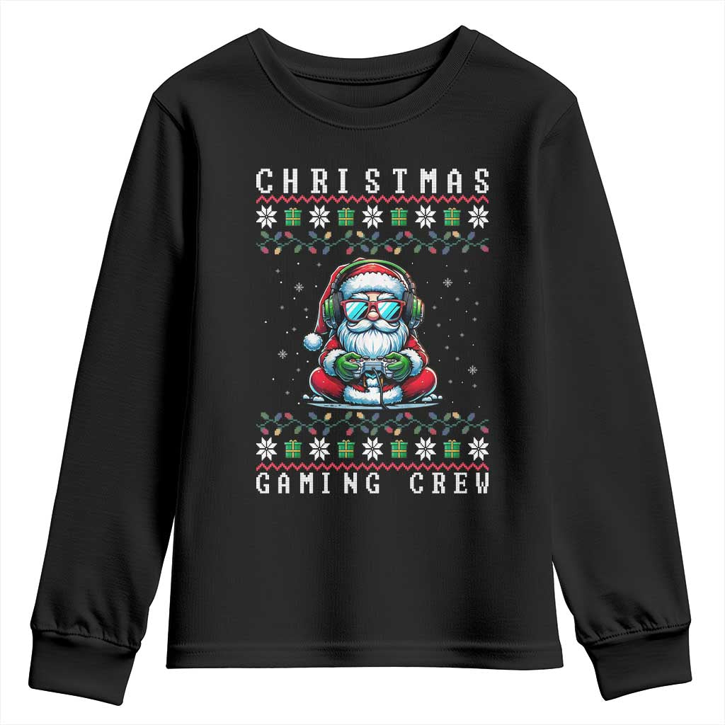 Santa Claus Gamer Youth Sweatshirt Christmas Gmaing Crew - Wonder Print Shop