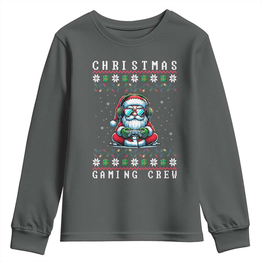 Santa Claus Gamer Youth Sweatshirt Christmas Gmaing Crew - Wonder Print Shop