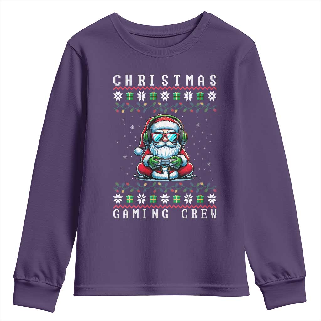 Santa Claus Gamer Youth Sweatshirt Christmas Gmaing Crew - Wonder Print Shop