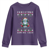 Santa Claus Gamer Youth Sweatshirt Christmas Gmaing Crew - Wonder Print Shop