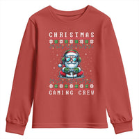 Santa Claus Gamer Youth Sweatshirt Christmas Gmaing Crew - Wonder Print Shop