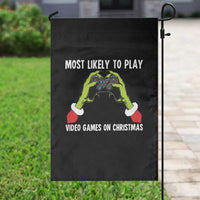 Funny Elf Hand Christmas Garden Flag Most Likely To Play Video Games On Christmas - Wonder Print Shop
