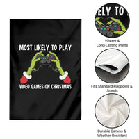 Funny Elf Hand Christmas Garden Flag Most Likely To Play Video Games On Christmas - Wonder Print Shop