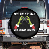 Funny Elf Hand Christmas Spare Tire Cover Most Likely To Play Video Games On Christmas - Wonder Print Shop