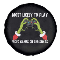 Funny Elf Hand Christmas Spare Tire Cover Most Likely To Play Video Games On Christmas - Wonder Print Shop
