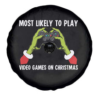 Funny Elf Hand Christmas Spare Tire Cover Most Likely To Play Video Games On Christmas - Wonder Print Shop