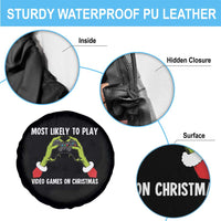 Funny Elf Hand Christmas Spare Tire Cover Most Likely To Play Video Games On Christmas - Wonder Print Shop