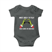 Funny Elf Hand Christmas Baby Onesie Most Likely To Play Video Games On Christmas - Wonder Print Shop