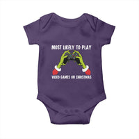 Funny Elf Hand Christmas Baby Onesie Most Likely To Play Video Games On Christmas - Wonder Print Shop