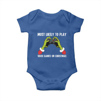 Funny Elf Hand Christmas Baby Onesie Most Likely To Play Video Games On Christmas - Wonder Print Shop
