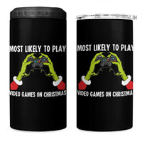 Funny Elf Hand Christmas 4 in 1 Can Cooler Tumbler Most Likely To Play Video Games On Christmas - Wonder Print Shop