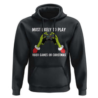 Funny Elf Hand Christmas Hoodie Most Likely To Play Video Games On Christmas - Wonder Print Shop
