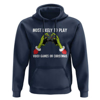 Funny Elf Hand Christmas Hoodie Most Likely To Play Video Games On Christmas - Wonder Print Shop