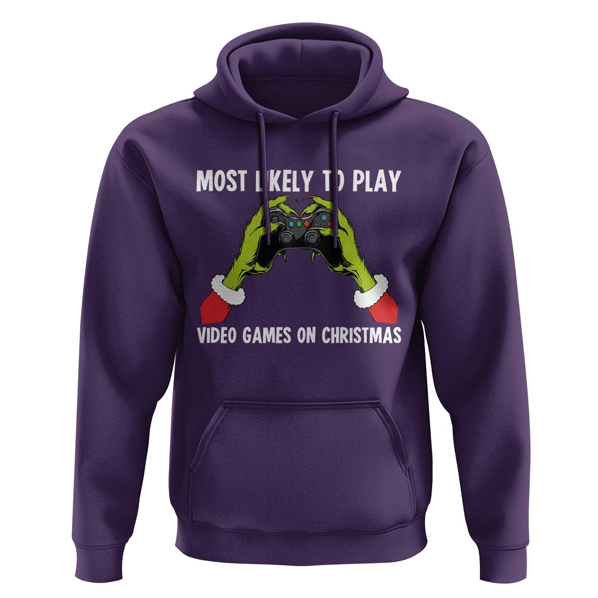 Funny Elf Hand Christmas Hoodie Most Likely To Play Video Games On Christmas - Wonder Print Shop
