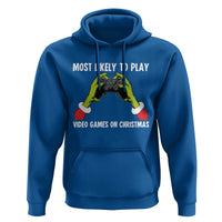 Funny Elf Hand Christmas Hoodie Most Likely To Play Video Games On Christmas - Wonder Print Shop