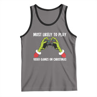 Funny Elf Hand Christmas Tank Top Most Likely To Play Video Games On Christmas - Wonder Print Shop