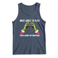 Funny Elf Hand Christmas Tank Top Most Likely To Play Video Games On Christmas - Wonder Print Shop
