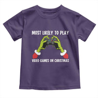 Funny Elf Hand Christmas Toddler T Shirt Most Likely To Play Video Games On Christmas - Wonder Print Shop