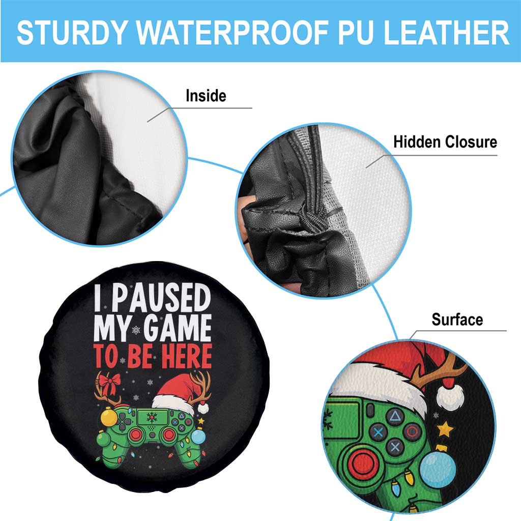 Funny Gaming Christmas Spare Tire Cover I Paused My Game To Be Here - Wonder Print Shop
