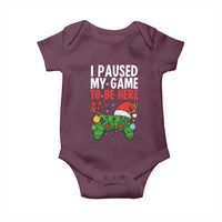 Funny Gaming Christmas Baby Onesie I Paused My Game To Be Here - Wonder Print Shop