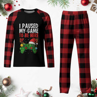 Funny Gaming Christmas Plaid Pajama Set I Paused My Game To Be Here - Wonder Print Shop