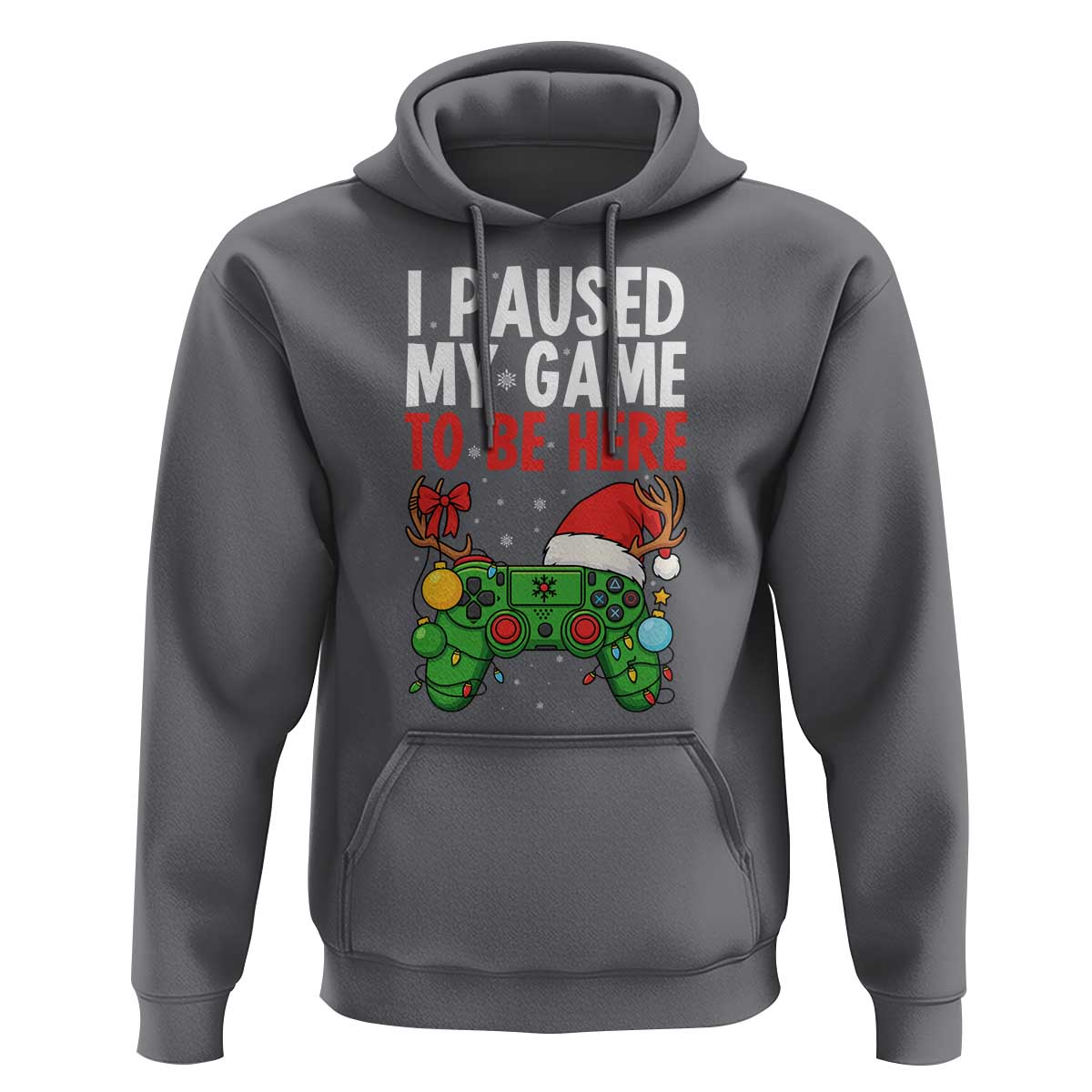 Funny Gaming Christmas Hoodie I Paused My Game To Be Here - Wonder Print Shop