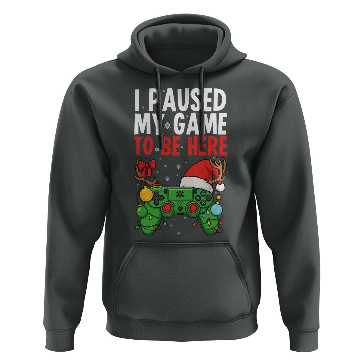Funny Gaming Christmas Hoodie I Paused My Game To Be Here - Wonder Print Shop