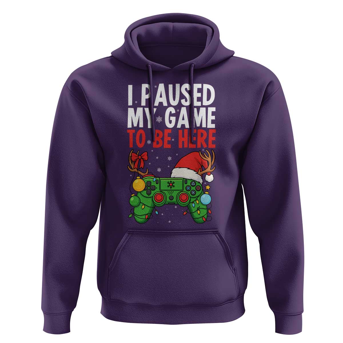 Funny Gaming Christmas Hoodie I Paused My Game To Be Here - Wonder Print Shop