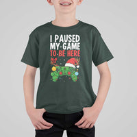 Funny Gaming Christmas T Shirt For Kid I Paused My Game To Be Here - Wonder Print Shop