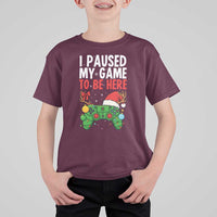 Funny Gaming Christmas T Shirt For Kid I Paused My Game To Be Here - Wonder Print Shop