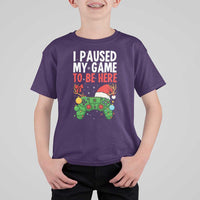 Funny Gaming Christmas T Shirt For Kid I Paused My Game To Be Here - Wonder Print Shop