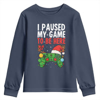 Funny Gaming Christmas Youth Sweatshirt I Paused My Game To Be Here - Wonder Print Shop