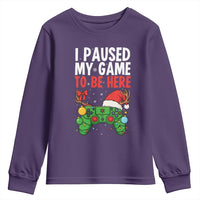 Funny Gaming Christmas Youth Sweatshirt I Paused My Game To Be Here - Wonder Print Shop