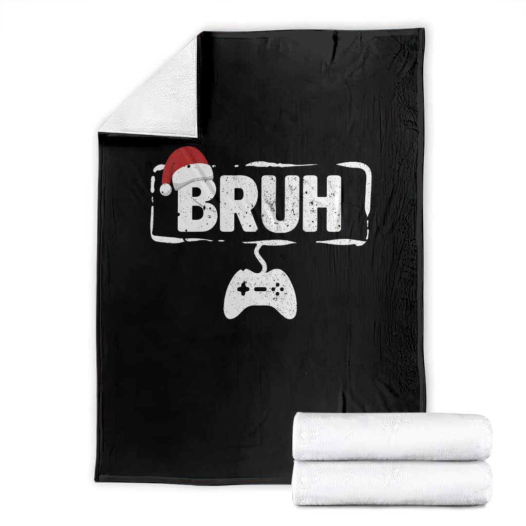 Funny Gaming Christmas Throw Blanket Gamer Bruh Video Game - Wonder Print Shop