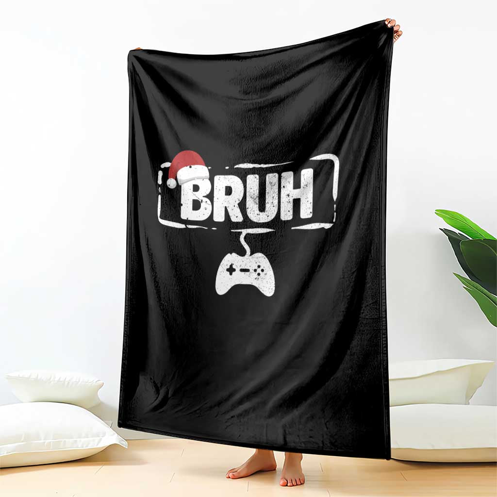 Funny Gaming Christmas Throw Blanket Gamer Bruh Video Game - Wonder Print Shop