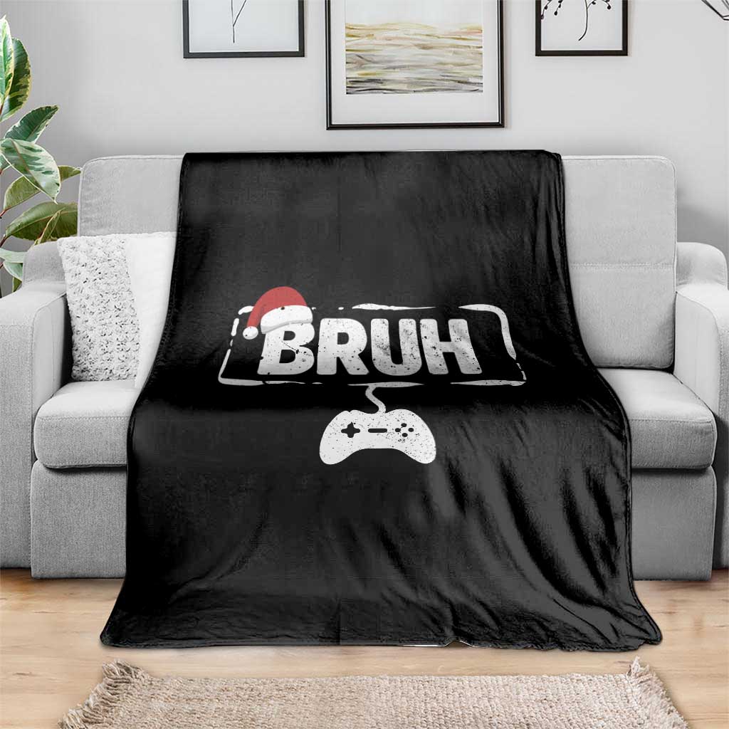Funny Gaming Christmas Throw Blanket Gamer Bruh Video Game - Wonder Print Shop