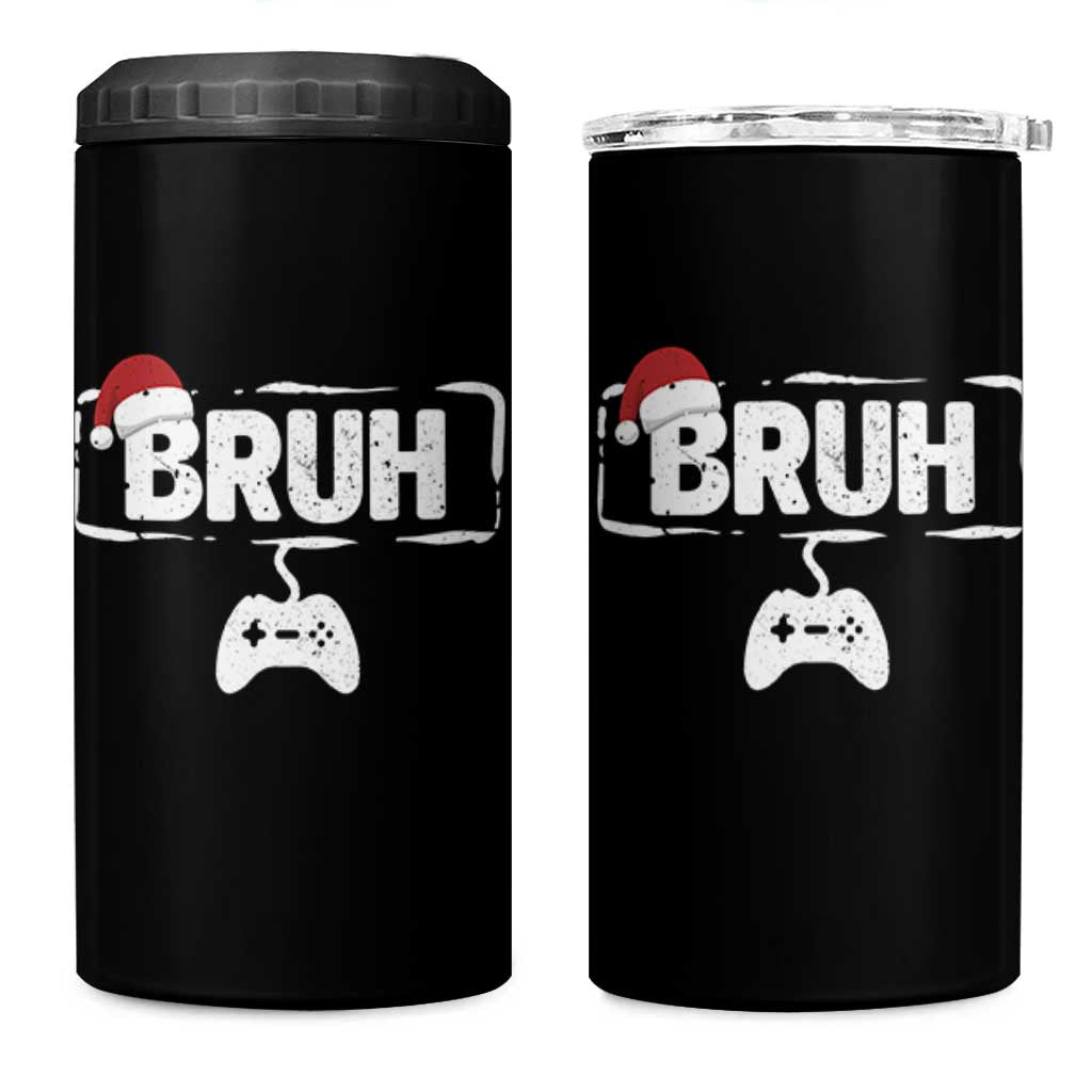 Funny Gaming Christmas 4 in 1 Can Cooler Tumbler Gamer Bruh Video Game - Wonder Print Shop