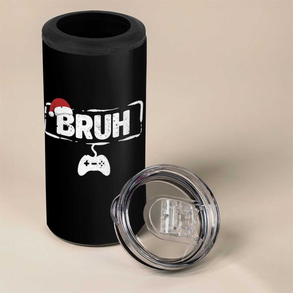 Funny Gaming Christmas 4 in 1 Can Cooler Tumbler Gamer Bruh Video Game - Wonder Print Shop