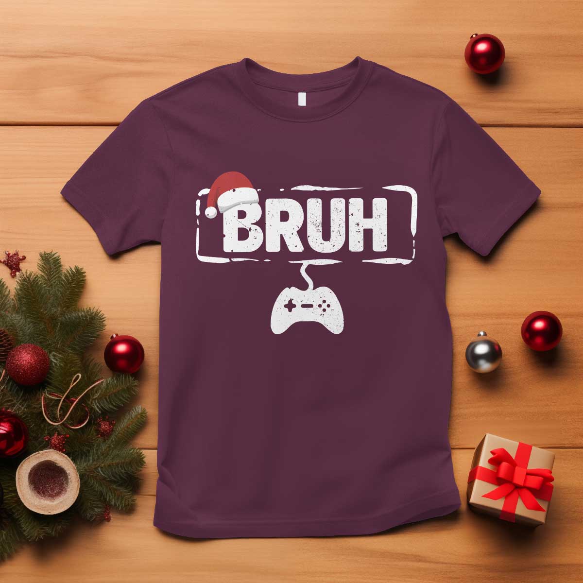 Funny Gaming Christmas T Shirt Gamer Bruh Video Game - Wonder Print Shop
