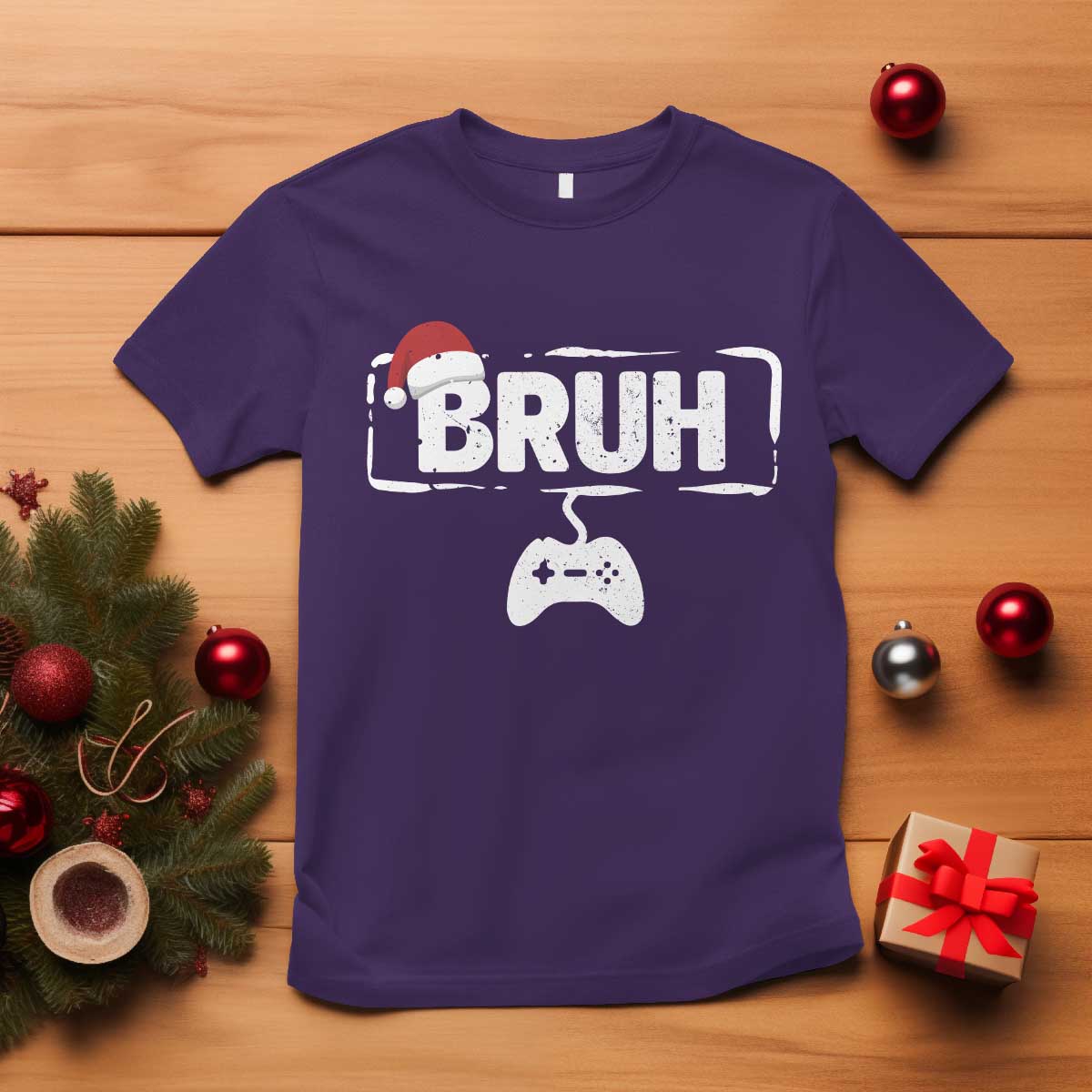 Funny Gaming Christmas T Shirt Gamer Bruh Video Game - Wonder Print Shop