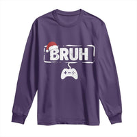 Funny Gaming Christmas Long Sleeve Shirt Gamer Bruh Video Game - Wonder Print Shop