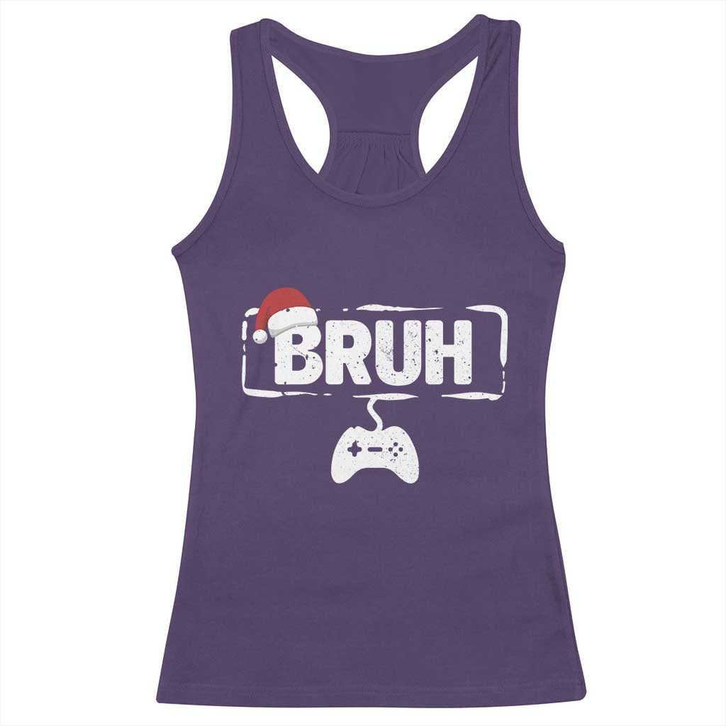 Funny Gaming Christmas Racerback Tank Top Gamer Bruh Video Game - Wonder Print Shop