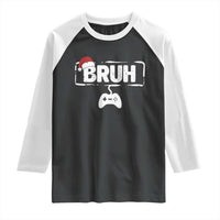 Funny Gaming Christmas Raglan Shirt Gamer Bruh Video Game - Wonder Print Shop