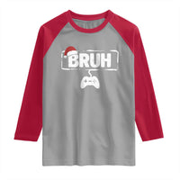 Funny Gaming Christmas Raglan Shirt Gamer Bruh Video Game - Wonder Print Shop
