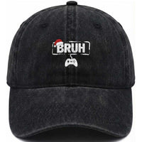 Funny Gaming Christmas Washed Cotton Baseball Cap Gamer Bruh Video Game
