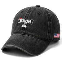 Funny Gaming Christmas Washed Cotton Baseball Cap Gamer Bruh Video Game