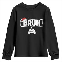 Funny Gaming Christmas Youth Sweatshirt Gamer Bruh Video Game - Wonder Print Shop